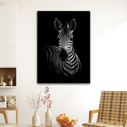 Vivolux | Fotografie Hedendaagse Wandkunstprint met Zebra Patroon in Donkere Kleur voor Thuis