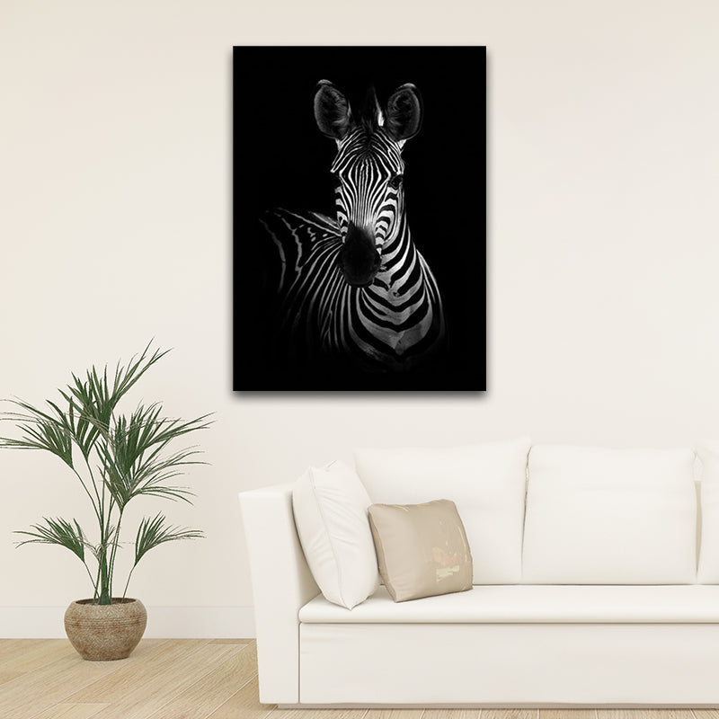Vivolux | Fotografie Hedendaagse Wandkunstprint met Zebra Patroon in Donkere Kleur voor Thuis