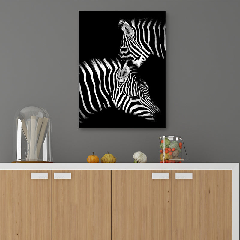 Vivolux | Fotografie Hedendaagse Wandkunstprint met Zebra Patroon in Donkere Kleur voor Thuis
