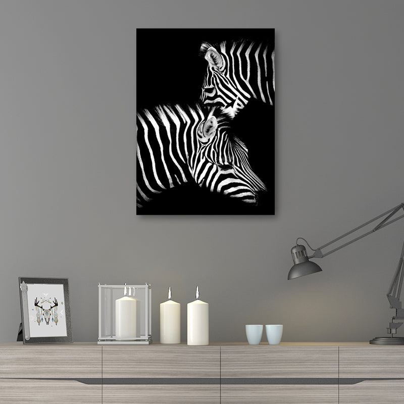Vivolux | Fotografie Hedendaagse Wandkunstprint met Zebra Patroon in Donkere Kleur voor Thuis