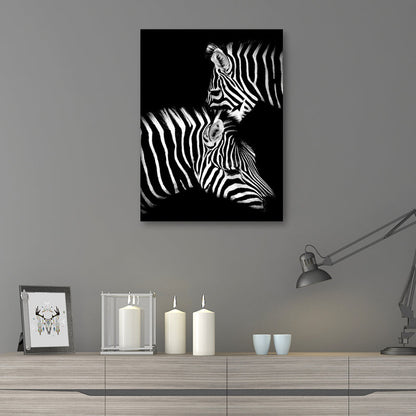 Vivolux | Fotografie Hedendaagse Wandkunstprint met Zebra Patroon in Donkere Kleur voor Thuis