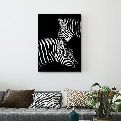 Vivolux | Fotografie Hedendaagse Wandkunstprint met Zebra Patroon in Donkere Kleur voor Thuis