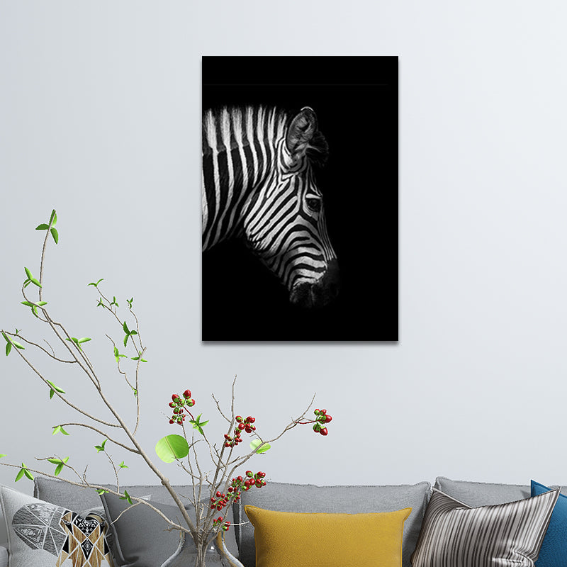 Vivolux | Fotografie Hedendaagse Wandkunstprint met Zebra Patroon in Donkere Kleur voor Thuis