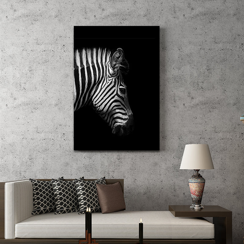 Vivolux | Fotografie Hedendaagse Wandkunstprint met Zebra Patroon in Donkere Kleur voor Thuis