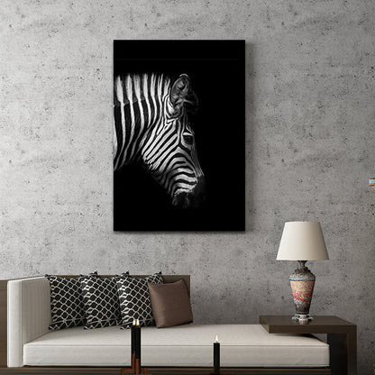 Vivolux | Fotografie Hedendaagse Wandkunstprint met Zebra Patroon in Donkere Kleur voor Thuis