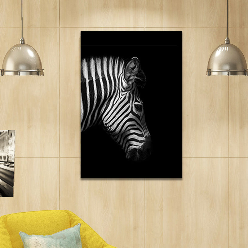 Vivolux | Fotografie Hedendaagse Wandkunstprint met Zebra Patroon in Donkere Kleur voor Thuis