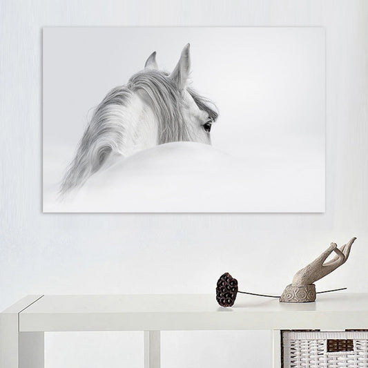 Vivolux | Contemporary Paard Wandkunst Lichte Kleur Textuur Canvasprint voor Eetkamer