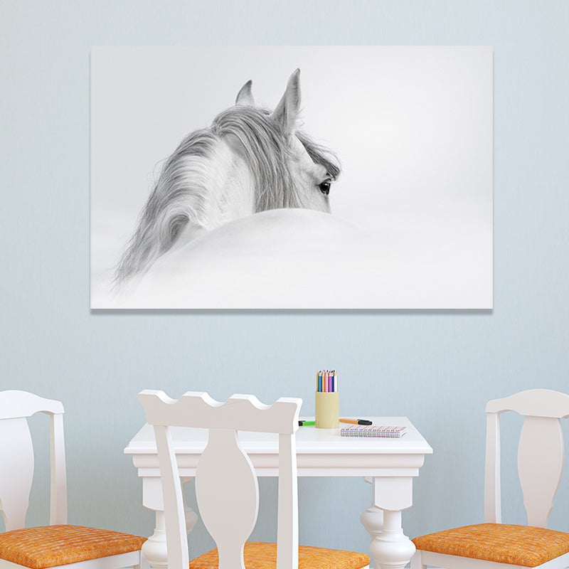 Vivolux | Contemporary Paard Wandkunst Lichte Kleur Textuur Canvasprint voor Eetkamer