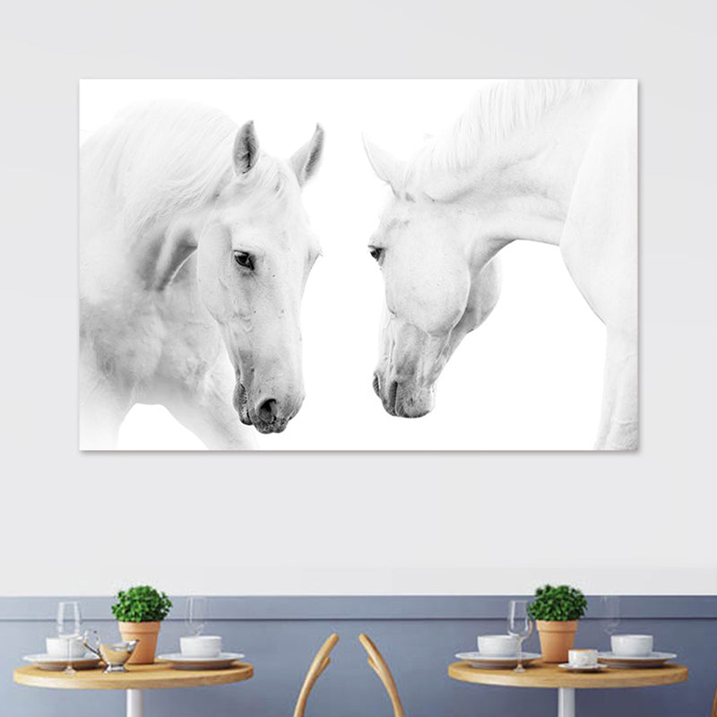 Vivolux | Contemporary Paard Wandkunst Lichte Kleur Textuur Canvasprint voor Eetkamer
