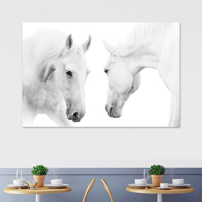 Vivolux | Contemporary Paard Wandkunst Lichte Kleur Textuur Canvasprint voor Eetkamer