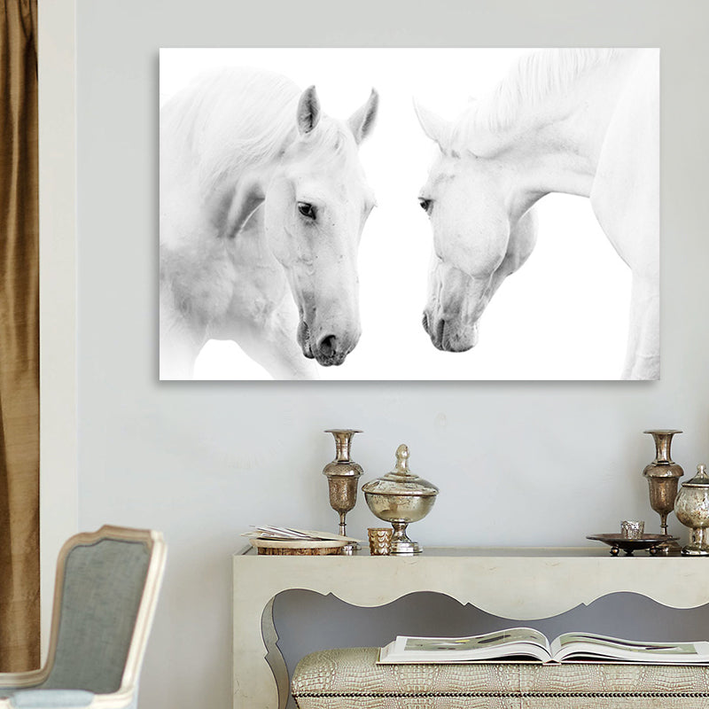 Vivolux | Contemporary Paard Wandkunst Lichte Kleur Textuur Canvasprint voor Eetkamer