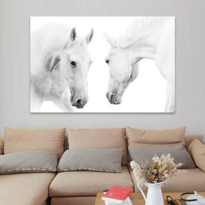 Vivolux | Contemporary Paard Wandkunst Lichte Kleur Textuur Canvasprint voor Eetkamer