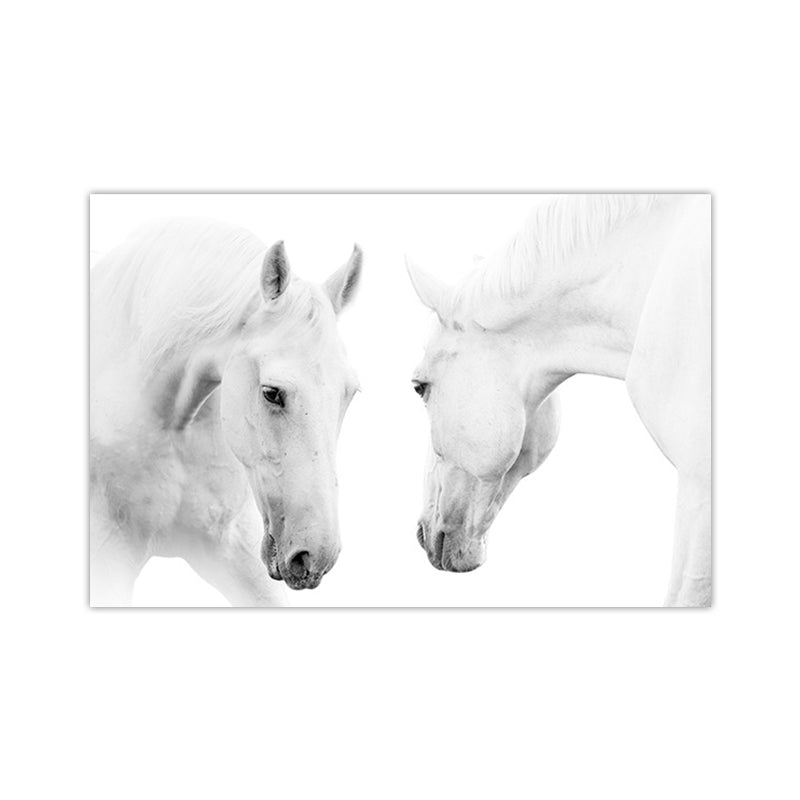 Vivolux | Contemporary Paard Wandkunst Lichte Kleur Textuur Canvasprint voor Eetkamer