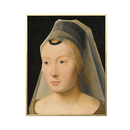 Vivolux | Leinwand Braun Kunst Antiker Stil Kopftuch Jungfrau Wanddruck, Mehrere Größen Optionen