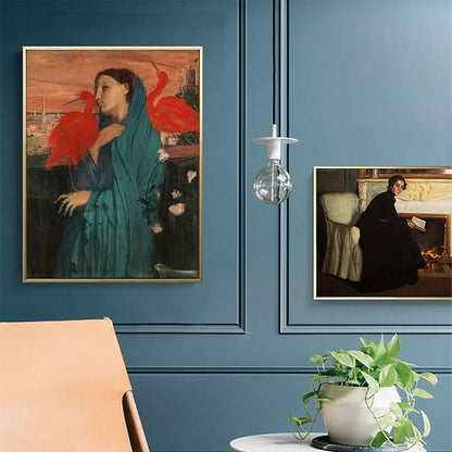 Vivolux | Ölgemälde Maiden Kunst Retro Leinwand Texturiertes Wandbild in Sanften Farben, Mehrere Größen