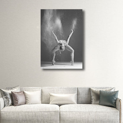 Vivolux | Zeitgenössische Wandkunst Dekor Graue tanzende Mädchen Eingewickelte Leinwand für Schlafzimmer, Mehrere Größen Verfügbar