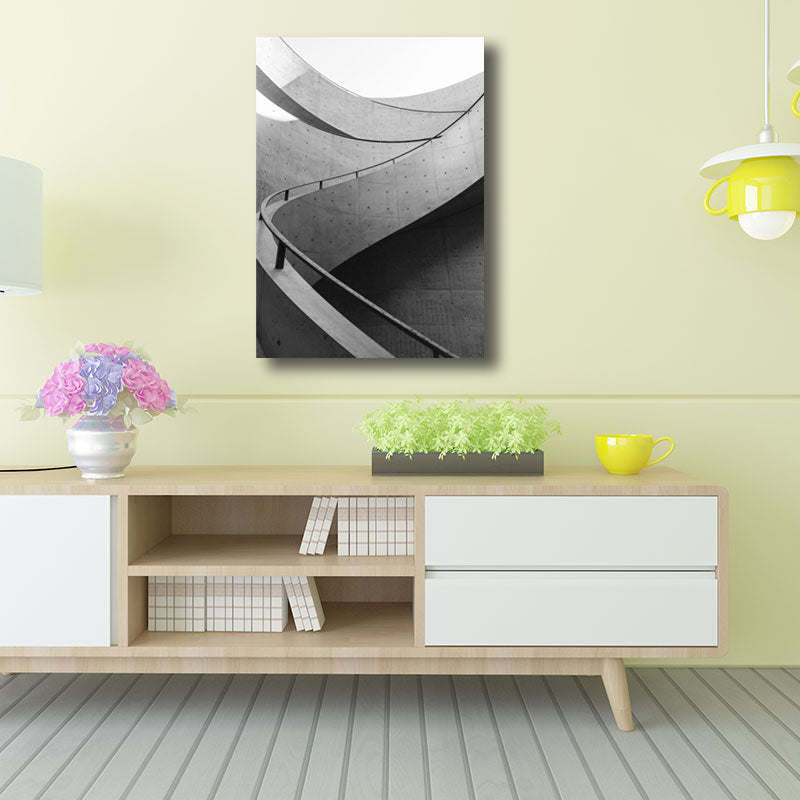Vivolux | Simplicity Bau Wanddekoration Graue Umwickelte Leinwand für das Arbeitszimmer, Mehrere Größenoptionen