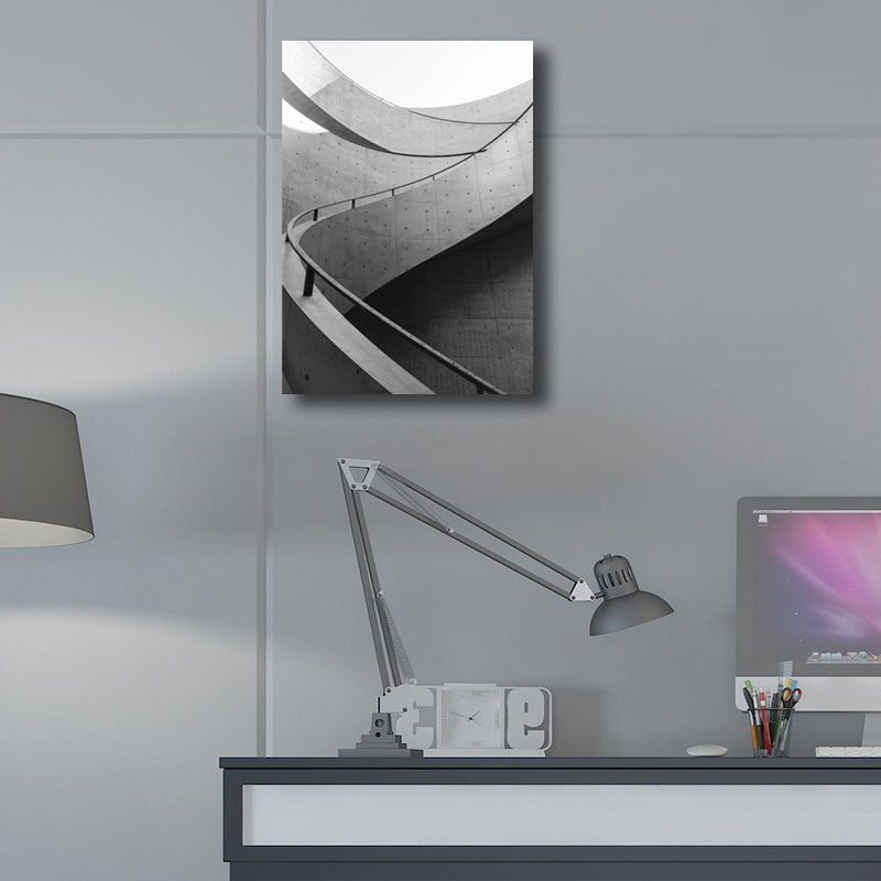 Vivolux | Simplicity Bau Wanddekoration Graue Umwickelte Leinwand für das Arbeitszimmer, Mehrere Größenoptionen
