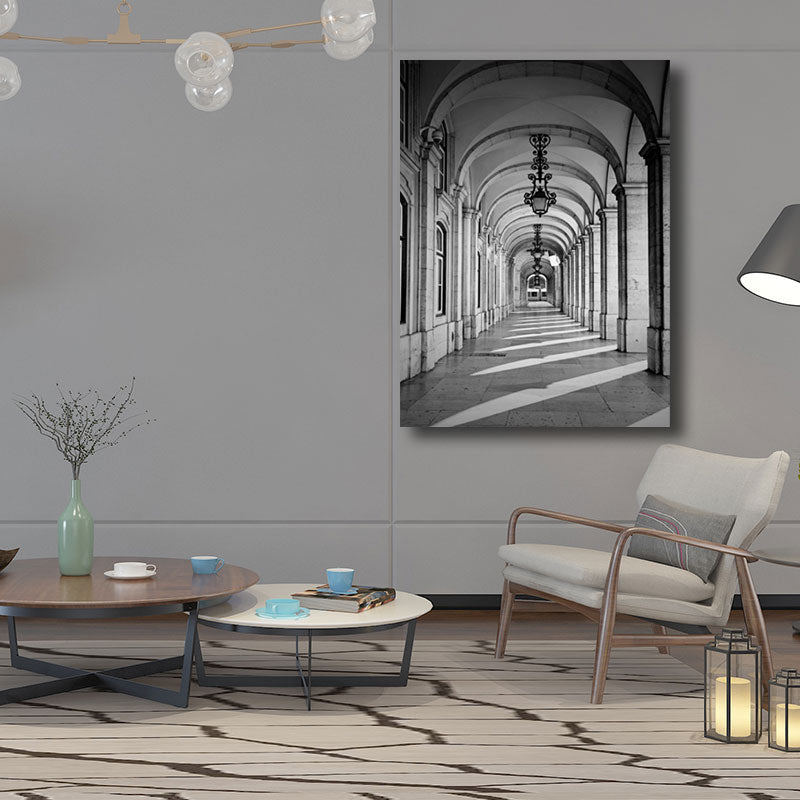 Vivolux | Simplicity Bau Wanddekoration Graue Umwickelte Leinwand für das Arbeitszimmer, Mehrere Größenoptionen
