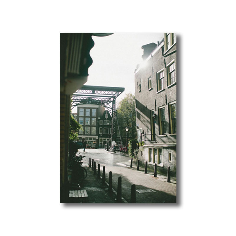 Vivolux | Leinwand Dekorative Kunstdruck Mediterrane Architektur Wanddekoration in Dunkelfarbe für das Wohnzimmer