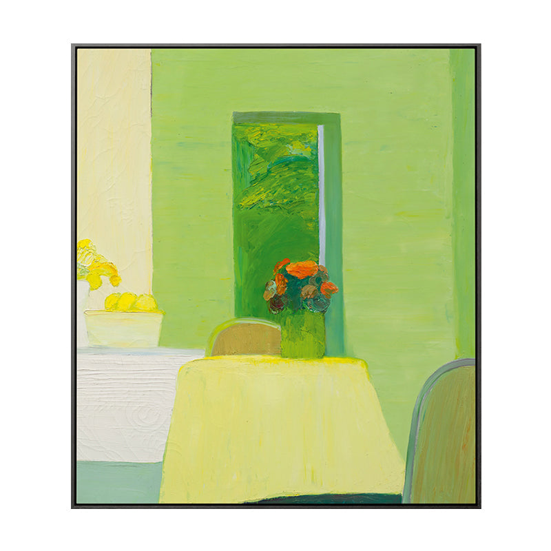 Vivolux | Grüner Blumentopf Malerei Texturierte Wandkunst Dekor für das Wohnzimmer, Mehrere Größen