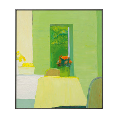 Vivolux | Grüner Blumentopf Malerei Texturierte Wandkunst Dekor für das Wohnzimmer, Mehrere Größen