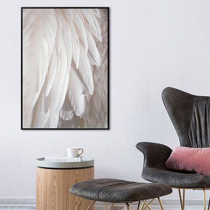 Vivolux | Weiße Flügel-Leinwandkunst Dekorativ Minimalistisch für Korridor Wanddeko, Mehrere Größen