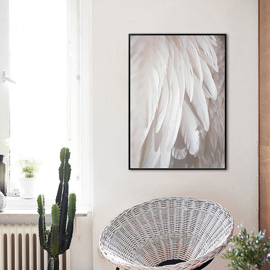 Vivolux | Weiße Flügel-Leinwandkunst Dekorativ Minimalistisch für Korridor Wanddeko, Mehrere Größen