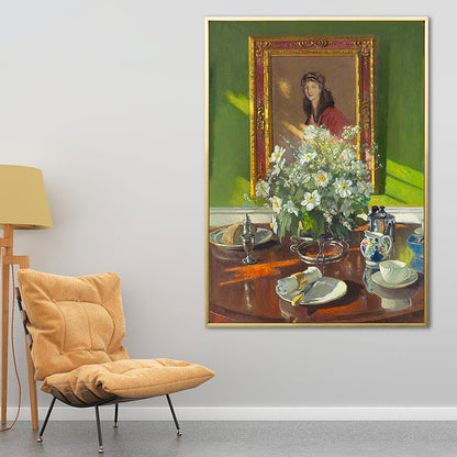 Vivolux | Haus Innenraum Ölmalerei Leinwand Traditioneller Stil Leinwand Wandkunst, Verschiedene Größen