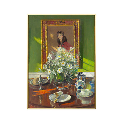 Vivolux | Haus Innenraum Ölmalerei Leinwand Traditioneller Stil Leinwand Wandkunst, Verschiedene Größen