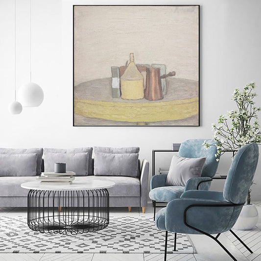 Vivolux | Traditionelles Tischgeschirr und Schreibtisch-Canvas-Badezimmer-Wandkunst in Braun, mehrere Größen