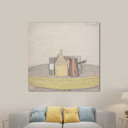 Vivolux | Traditionelles Tischgeschirr und Schreibtisch-Canvas-Badezimmer-Wandkunst in Braun, mehrere Größen