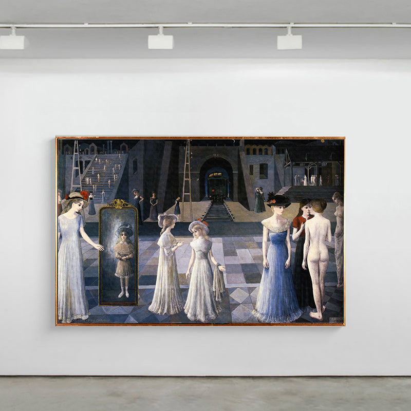 Vivolux | Ölmalerei Jungfrau Party Kunst Traditioneller Stil Leinwand Texturiert Wanddekoration in Blau