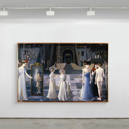 Vivolux | Ölmalerei Jungfrau Party Kunst Traditioneller Stil Leinwand Texturiert Wanddekoration in Blau