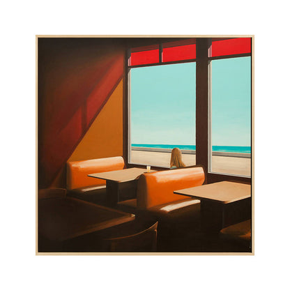 Vivolux | Zachte Kleur Seaside Maiden Canvas Olieverf Schilderij Moderne Stijl Textuur Kunst voor Keuken
