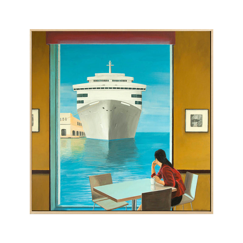 Vivolux | Zachte Kleur Seaside Maiden Canvas Olieverf Schilderij Moderne Stijl Textuur Kunst voor Keuken