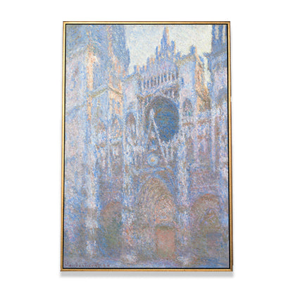 Vivolux | Monet Rouen Kathedrale Wandkunst Traditioneller Texturierter Leinwanddruck in Pastellfarbe