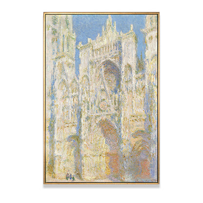 Vivolux | Monet Rouen Kathedrale Wandkunst Traditioneller Texturierter Leinwanddruck in Pastellfarbe