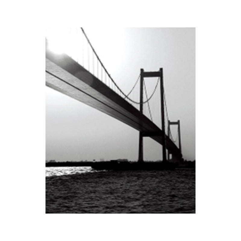 Vivolux | Sea Bridge Leinwand Wandkunst Nostalgische Atemberaubende Landschaft Wanddekoration in dunkler Farbe für Raum