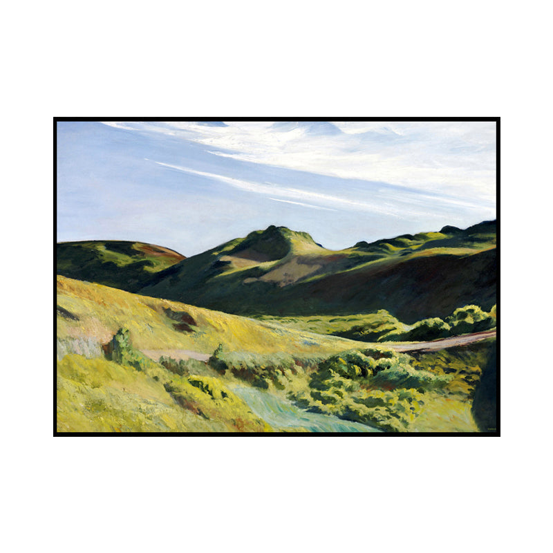 Vivolux | Grünes Sommer-Mountain-Landschaft Kunstdruck Texturiertes zeitgenössisches Wohnzimmers Gemälde