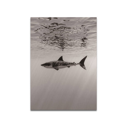 Vivolux | Grijze Haai Wanddecoratie Onderwaterwereld Moderne Textuur Canvasprint voor Eetkamer