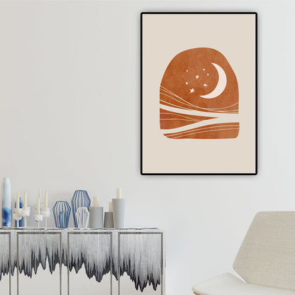 Vivolux | Skandinavische Landschaften Wandkunst Druck Braune Texturierte Eingewickelte Leinwand für Schlafzimmer