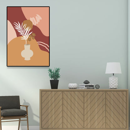 Vivolux | Pastellfarbiger Topf Eingewickelte Leinwand Texturiert Nordische Wohnzimmer Wandkunst Deco, Mehrere Größenoptionen