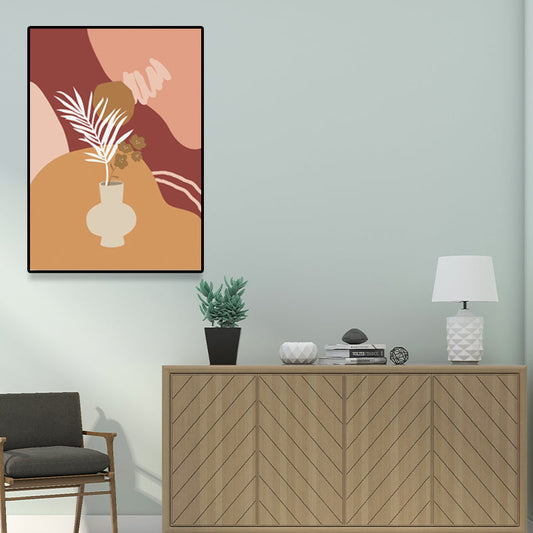 Vivolux | Pastellfarbiger Topf Eingewickelte Leinwand Texturiert Nordische Wohnzimmer Wandkunst Deco, Mehrere Größenoptionen