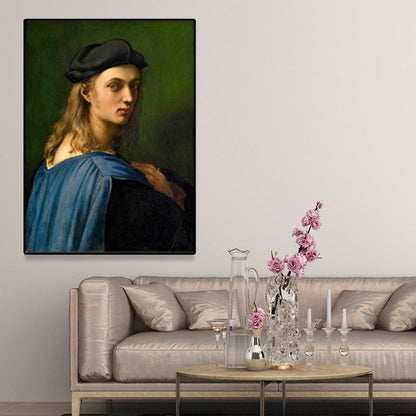 Vivolux | Texturierte weiche Farbmalerei Retro-Stil Frauenporträt Wandkunst für das Wohnzimmer