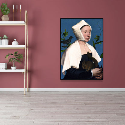 Vivolux | Texturierte weiche Farbmalerei Retro-Stil Frauenporträt Wandkunst für das Wohnzimmer