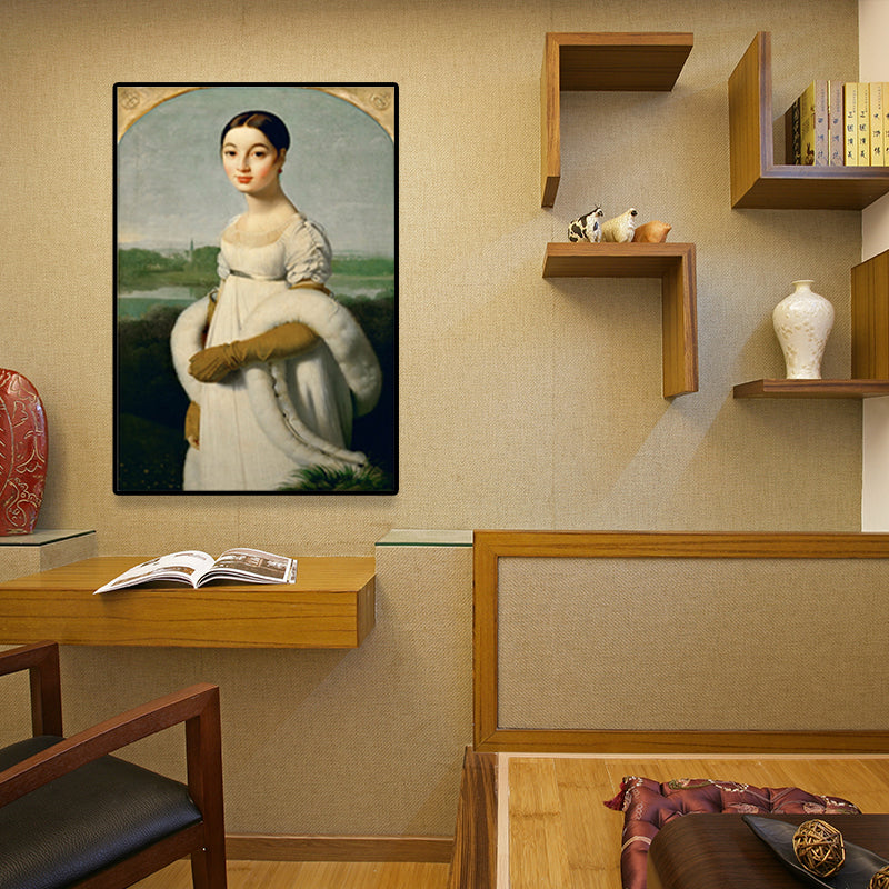 Vivolux | Texturierte weiche Farbmalerei Retro-Stil Frauenporträt Wandkunst für das Wohnzimmer