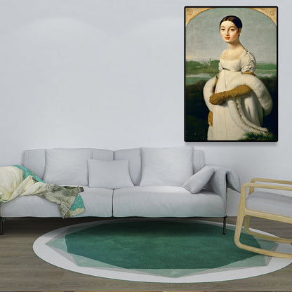 Vivolux | Texturierte weiche Farbmalerei Retro-Stil Frauenporträt Wandkunst für das Wohnzimmer