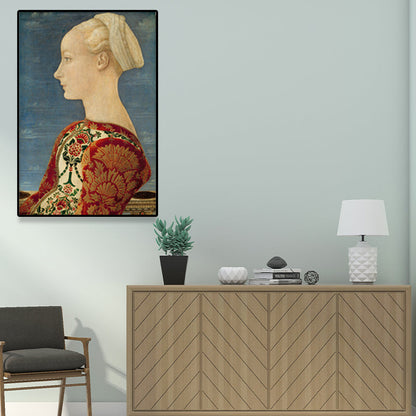 Vivolux | Texturierte weiche Farbmalerei Retro-Stil Frauenporträt Wandkunst für das Wohnzimmer