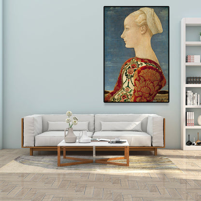 Vivolux | Texturierte weiche Farbmalerei Retro-Stil Frauenporträt Wandkunst für das Wohnzimmer